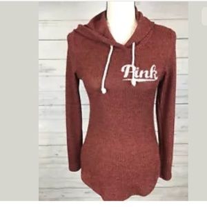 Sussan Women's Red Plushknit Metallic Cable Hooded